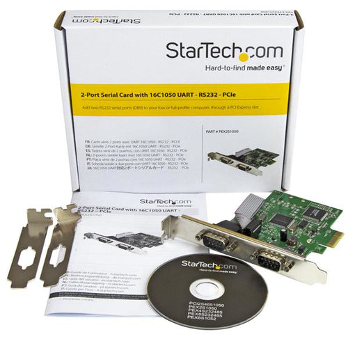 StarTech.com 2-Port PCI Express Serial Card with 16C1050 UART - RS232 StarTech.com 2-Port PCI Express Serial Card with 16C1050 UART - RS232